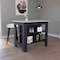 Tuhome Cala Kitchen Island, Four Legs, Three Shelves, Black/Ibiza Marble AWZ6538 - alternate 3
